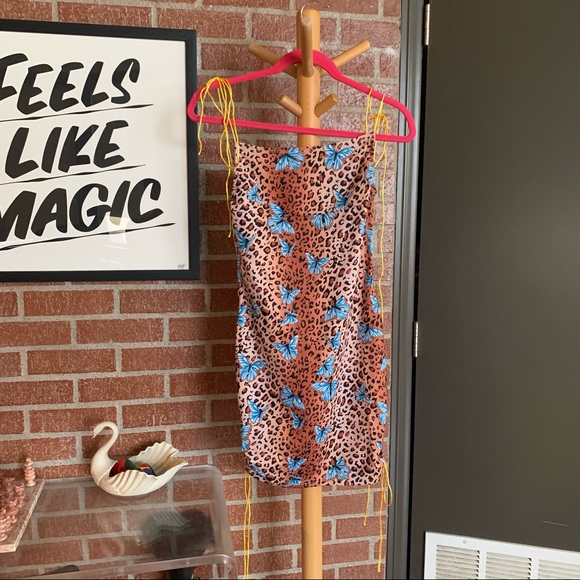 🦋 Leopard Butterfly Ruched Mini Dress - Picture 3 of 5